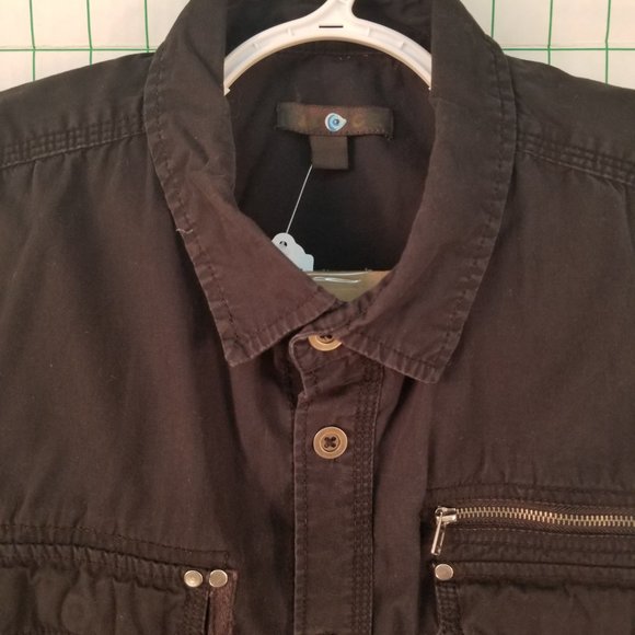 Twice Black Button Down with Zip Pocket - Picture 4 of 4